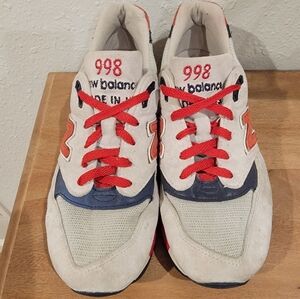 Rare New Balance 998 x J. Crew Independence Sneakers Size 7.5 Men's Red Blue